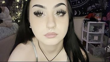 Check out my goth smile as I tease you in new lingerie, feeling my fat ass for your pleasure