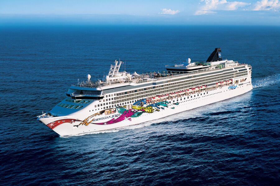 Norwegian Jewel at sea, the ship chartered for the adults-only Temptation Caribbean Cruise in October 2027